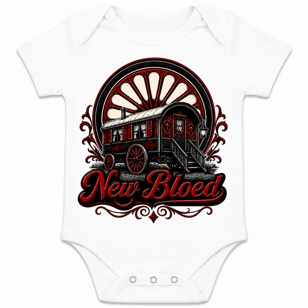 New bloed baby romper woonwagen editie